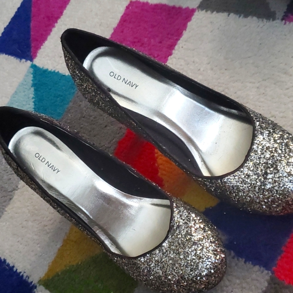 New Silver Glitter Heels